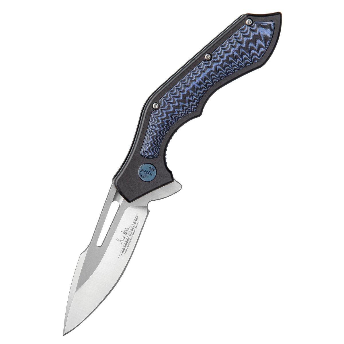 Gil Hibben Hurricane pocket knife, blue-black, D2 tool steel