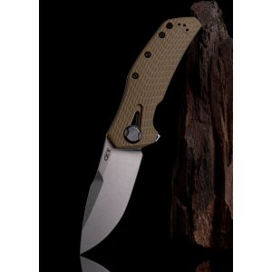 Couteau de poche ZT-0308, KVT G10 Coyote Tan/20CV SW