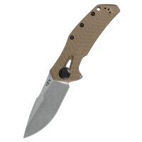 Couteau de poche ZT-0308, KVT G10 Coyote Tan/20CV SW