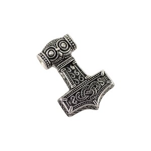 Amulette viking argent&eacute;e, marteau de Thor...