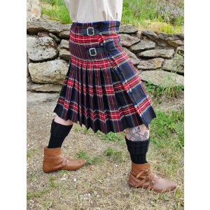 Kilts écossais, 8 Yard Kilt, Black Stewart Tartan