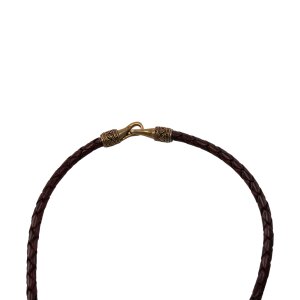 Collier viking en cuir brun "Mandermark", 50 cm