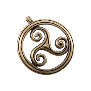Celtic amulet brass colored "Triskele"