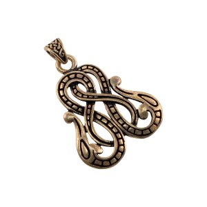 Pendentif viking en bronze "Serpent Midgard".