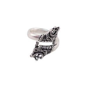 Viking dragon ring silver plated "Haithabu"