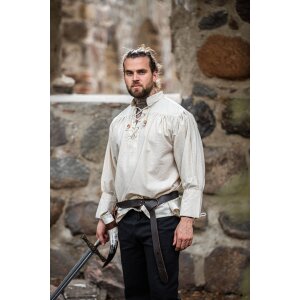 Chemise pirate "Claude" avec manchettes lacées Naturel