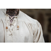 Chemise pirate "Claude" avec manchettes lacées Naturel