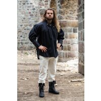 Chemise pirate "Claude" avec poignets lacés Noir