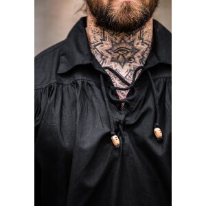 Chemise à lacets pirate "Artur" avec col Noir