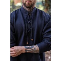 Chemise en coton tissé main "Ingolf" Noir