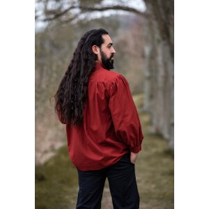 Chemise médiévale à lacets rouge "Friedrich