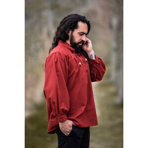 Chemise médiévale à lacets rouge "Friedrich