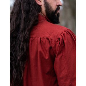 Chemise médiévale à lacets rouge "Friedrich