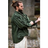 Chemise médiévale à lacets avec oeillets et laçage des manches Vert "Adrian