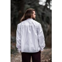 Chemise médiévale à lacets avec oeillets et laçage des manches Blanc "Adrian