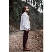 Chemise médiévale à lacets avec oeillets et laçage des manches Blanc "Adrian