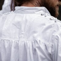 Chemise médiévale à lacets avec oeillets et laçage des manches Blanc "Adrian