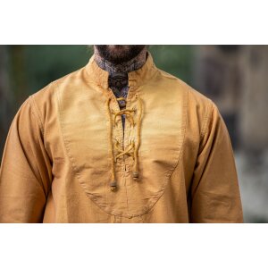 Chemise médiévale marron miel "Ansbert