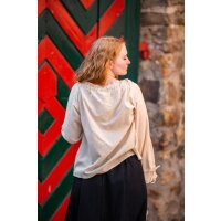 Blouse médiévale avec dentelle couleur chanvre "Bettina