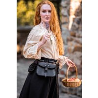 Blouse médiévale avec dentelle couleur chanvre "Bettina