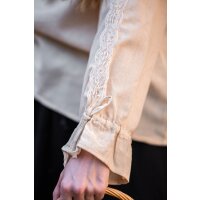 Blouse médiévale avec dentelle couleur chanvre "Bettina