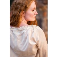 Blouse médiévale avec dentelle couleur chanvre "Bettina