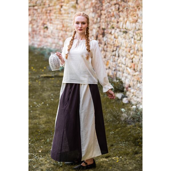 Blouse médiévale avec dentelle nature "Bettina