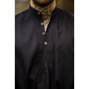 Chemise à nervures avec boutons en bois noir "Oswald