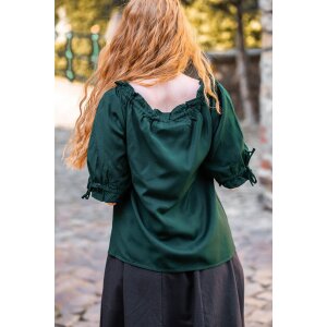 Blouse médiévale à manches courtes Verte "Vera