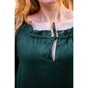 Blouse médiévale à manches courtes Verte "Vera