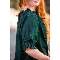 Blouse médiévale à manches courtes Verte "Vera