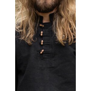 Chemise médiévale en coton épais noir "Anton