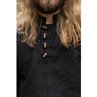 Chemise médiévale en coton épais noir "Anton