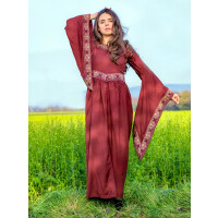 Noble robe en viscose rouge bordeaux