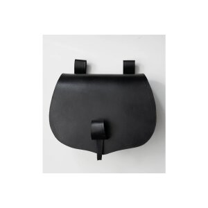 Sac banane en cuir noir "Nora