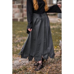 Medieval skirt with embroidery blue-grey...