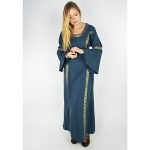 Robe médiévale avec bordure "Sophie" bleue