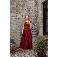 Robe longue avec volant dépaule rouge "Clara