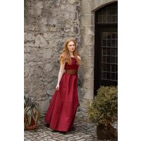 Robe longue avec volant dépaule rouge "Clara