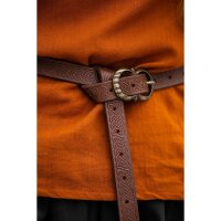 Ceinture celtique en cuir brun cognac "Merle