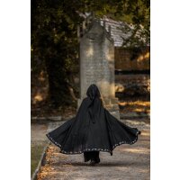 Cape en laine avec broderie noire "Alma