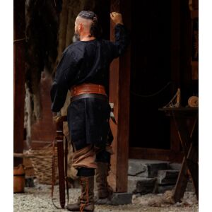 Tunique viking en laine noire "Olvisson