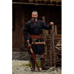 Tunique viking en laine noire "Olvisson