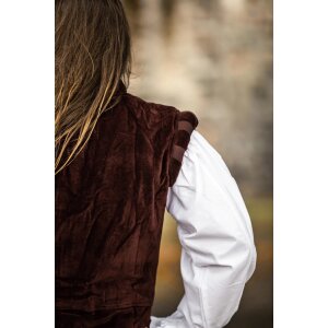 Gilet de velours noble rouge-brun "Pierre"