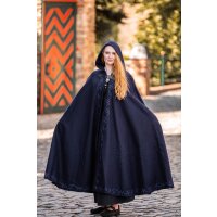 Cape avec broderie et fibule Bleu "Gesa