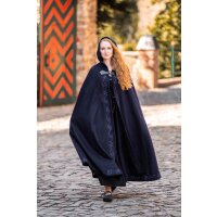 Cape avec broderie et fibule Bleu "Gesa