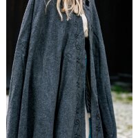 Cape avec broderie et fibule Gris "Gesa