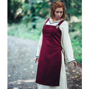 Sur-robe viking en laine rouge "Aila".