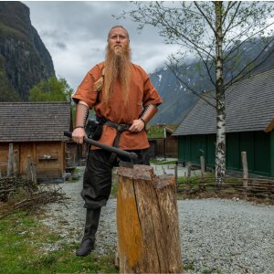 Tunique viking &agrave; manches courtes rouge brique...