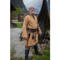 Tunique viking avec broderie marron miel "Erwin